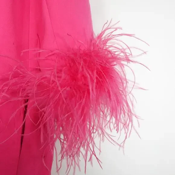 New Tuckernuck Women's XL Pink Feather Mod Mary Dress 60s Retro Barbie Rare 5395 - Picture 9 of 14